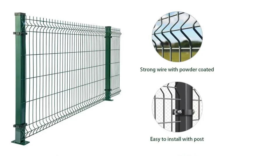 Outdoor Garden Fence 3D Security Fence Seine with Peach Post