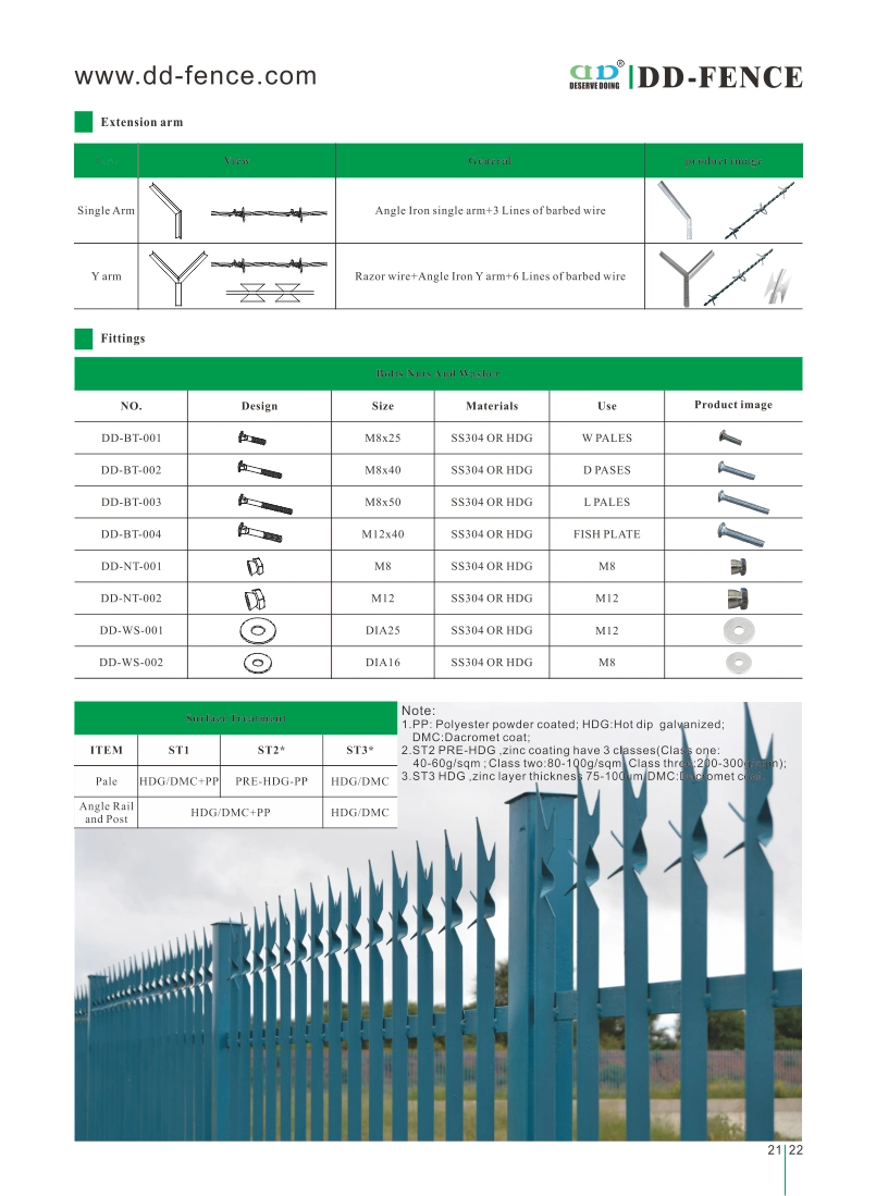 W Section Pale 50*50*6mm Angle Iron Security Concrete Wall Steel Palisade Fencing Ipe Post Design Hot Dipped Galvanized or Powder Coated