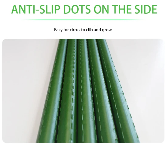 Durable Garden Steel Core Plastic Coated Metal Tomato Stakes Support Sturdy Green Plant Sticks